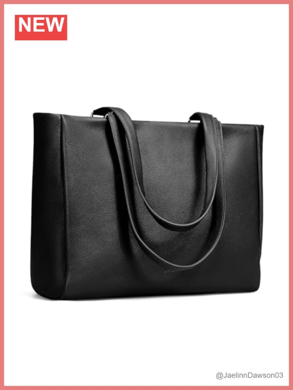 Genuine Leather Work Tote Bag for Women with 15.6-Inch Laptop Compartment